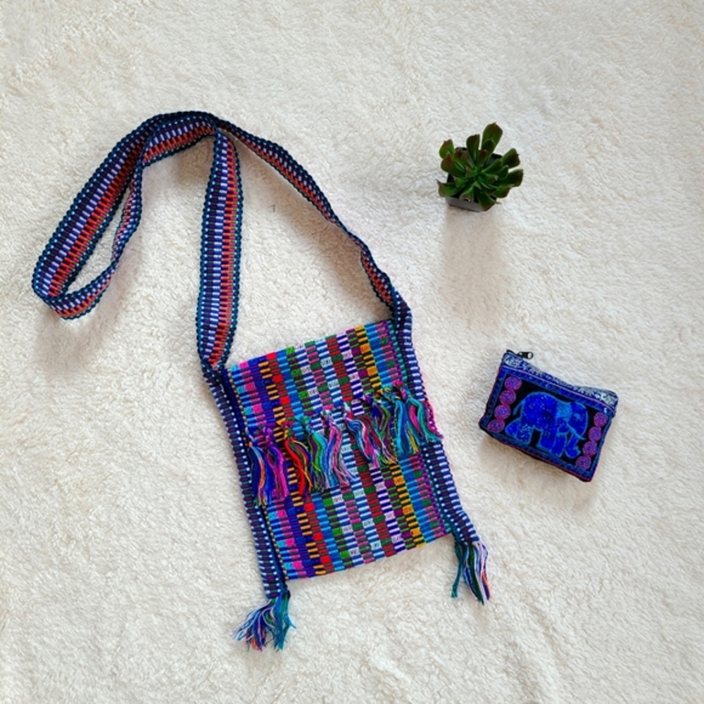 Woven Thai Crossbody Bag & Coin Purse